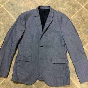 H & M Men’s Slim Fit Blazer JACKET COAT 44Regular - Dark Blue Melange